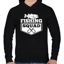 PRINTFASHION Fishing squad - Férfi kapucnis pulóver - Fekete férfi pulóver, kardigán