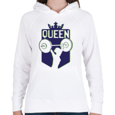 PRINTFASHION Fitness királynő - Női kapucnis pulóver - Fehér