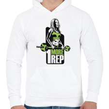 PRINTFASHION Fitness_lány - Férfi kapucnis pulóver - Fehér férfi pulóver, kardigán