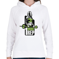 PRINTFASHION Fitness_lány - Női kapucnis pulóver - Fehér női pulóver, kardigán