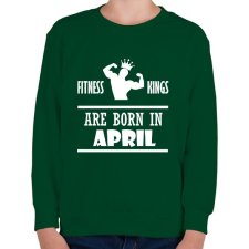 PRINTFASHION Fitnessz királyok áprilisban születtek - Gyerek pulóver - Sötétzöld gyerek pulóver, kardigán