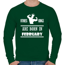 PRINTFASHION Fitnessz királyok februárban születtek - Férfi pulóver - Sötétzöld férfi pulóver, kardigán