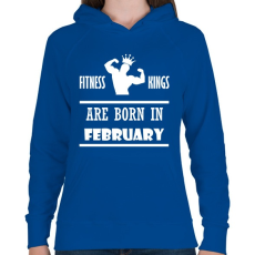 PRINTFASHION Fitnessz királyok februárban születtek - Női kapucnis pulóver - Királykék