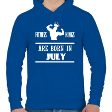 PRINTFASHION Fitnessz királyok júliusban születtek - Férfi kapucnis pulóver - Királykék férfi pulóver, kardigán