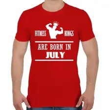 PRINTFASHION Fitnessz királyok júliusban születtek - Férfi póló - Piros férfi póló