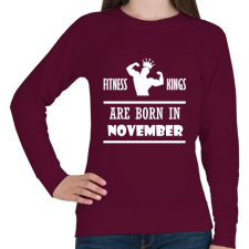 PRINTFASHION Fitnessz királyok novemberben születtek - Női pulóver - Bordó női pulóver, kardigán
