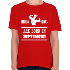 PRINTFASHION Fitnessz királyok szeptemberben születtek - Gyerek póló - Piros gyerek póló