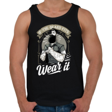 PRINTFASHION Fitt szakáll - Férfi atléta - Fekete atléta, trikó