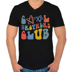 PRINTFASHION Fiútestvér klub - Férfi V-nyakú póló - Fekete