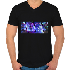 PRINTFASHION FIVE NIGHTS AT FREDDYS #3 - Férfi V-nyakú póló - Fekete férfi póló