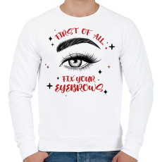 PRINTFASHION Fix your eyebrows - Férfi pulóver - Fehér