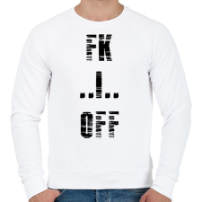PRINTFASHION FK OFF - Férfi pulóver - Fehér férfi pulóver, kardigán