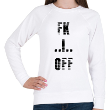 PRINTFASHION FK OFF - Női pulóver - Fehér női pulóver, kardigán