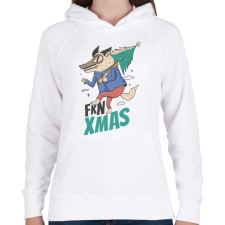 PRINTFASHION Fkn Christmas - kbsztt Karácsony - Női kapucnis pulóver - Fehér női pulóver, kardigán