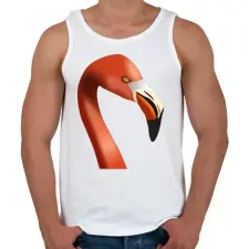 PRINTFASHION Flamingó - Férfi atléta - Fehér atléta, trikó