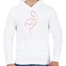 PRINTFASHION Flamingó - Férfi kapucnis pulóver - Fehér férfi pulóver, kardigán
