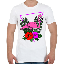 PRINTFASHION Flamingo  - Férfi póló - Fehér férfi póló