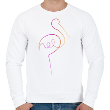 PRINTFASHION Flamingó - Férfi pulóver - Fehér férfi pulóver, kardigán