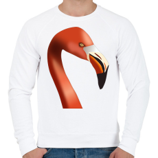 PRINTFASHION Flamingó - Férfi pulóver - Fehér