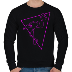 PRINTFASHION Flamingo  - Férfi pulóver - Fekete