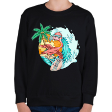 PRINTFASHION flamingo - Gyerek pulóver - Fekete gyerek pulóver, kardigán