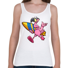 PRINTFASHION flamingo - Női atléta - Fehér női trikó