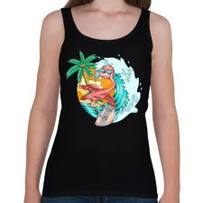 PRINTFASHION flamingo - Női atléta - Fekete női trikó