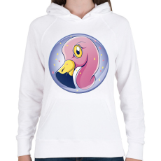 PRINTFASHION Flamingó - Női kapucnis pulóver - Fehér