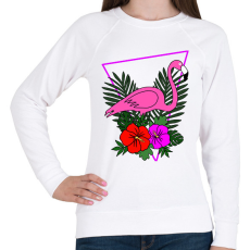 PRINTFASHION Flamingo  - Női pulóver - Fehér
