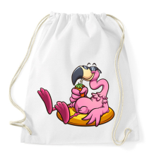 PRINTFASHION Flamingo  - Sportzsák, Tornazsák - Fehér tornazsák