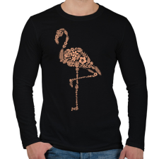 PRINTFASHION Flamingó virágokból - Férfi hosszú ujjú póló - Fekete férfi póló