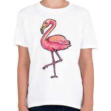 PRINTFASHION Flamingó vízfesték - Gyerek póló - Fehér gyerek póló