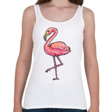PRINTFASHION Flamingó vízfesték - Női atléta - Fehér női trikó