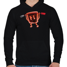 PRINTFASHION Flash - Férfi kapucnis pulóver - Fekete férfi pulóver, kardigán
