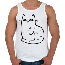 PRINTFASHION Flegma macska - Férfi atléta - Fehér atléta, trikó