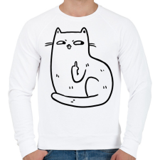 PRINTFASHION Flegma macska - Férfi pulóver - Fehér férfi pulóver, kardigán