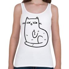 PRINTFASHION Flegma macska - Női atléta - Fehér női trikó