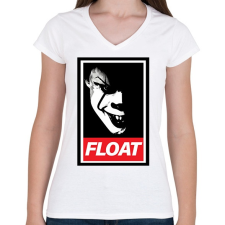 PRINTFASHION Float - Az - Női V-nyakú póló - Fehér női póló