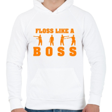 PRINTFASHION Floss like a boss - Férfi kapucnis pulóver - Fehér férfi pulóver, kardigán