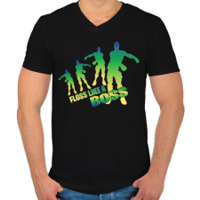 PRINTFASHION Floss like a Boss - Férfi V-nyakú póló - Fekete női póló