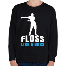 PRINTFASHION Floss like a boss - tánc - Gyerek pulóver - Fekete gyerek pulóver, kardigán