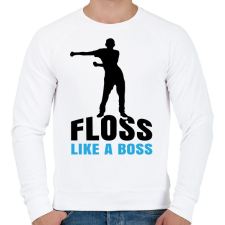 PRINTFASHION Floss like a boss - táncos - Férfi pulóver - Fehér férfi pulóver, kardigán