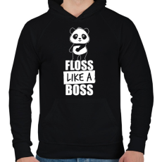 PRINTFASHION Floss táncos panda - Férfi kapucnis pulóver - Fekete