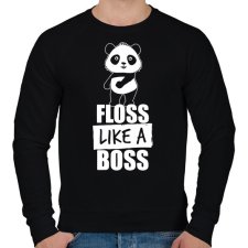 PRINTFASHION Floss táncos panda - Férfi pulóver - Fekete férfi pulóver, kardigán