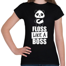 PRINTFASHION Floss táncos panda - Női póló - Fekete