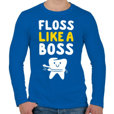 PRINTFASHION Flossing táncos fogászat - Férfi hosszú ujjú póló - Királykék