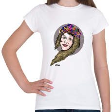 PRINTFASHION Flowers In Hair - Női póló - Fehér