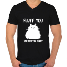 PRINTFASHION Fluffin fluff - Férfi V-nyakú póló - Fekete