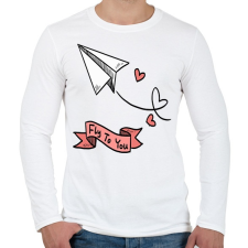 PRINTFASHION Fly to you - Férfi hosszú ujjú póló - Fehér férfi póló