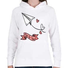 PRINTFASHION Fly to you - Női kapucnis pulóver - Fehér